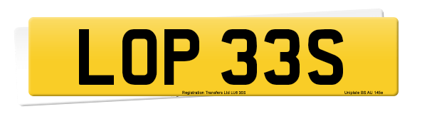 Registration number LOP 33S